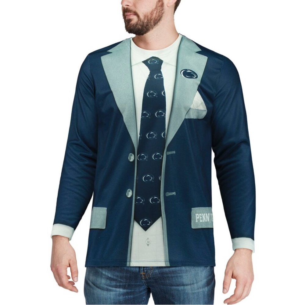 Penn State Nittany Lions Faux Real Suit Long Sleeve T-Shirt - Navy